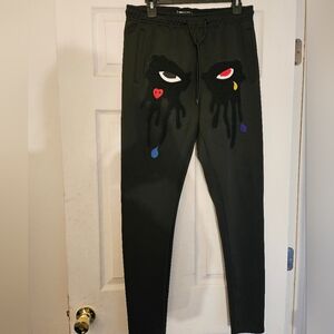 Roku Studio Tear Drop Eyes Men's‎  Joggers Size Large Streetwear